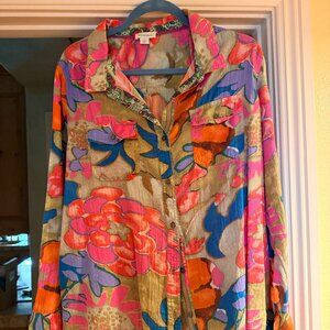 Lightweight colorful women's top from Sundance, Size: XXL, long sleeve